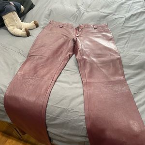 Leather pants maroon